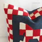 Embroidered Checkered Pony Throw Pillow / Cushion Cover • Modern Style • Decorative Cushion for Living Room • Home Decor | RooviHome Chessboard Pony Series
