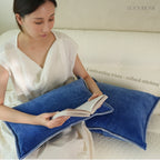 Solid Pop Color Velvet Cushions with Piping & Blanket Stitch
