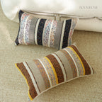 Stardust Series • Speckled Striped Cotton Linen Blend Lumbar Pillows
