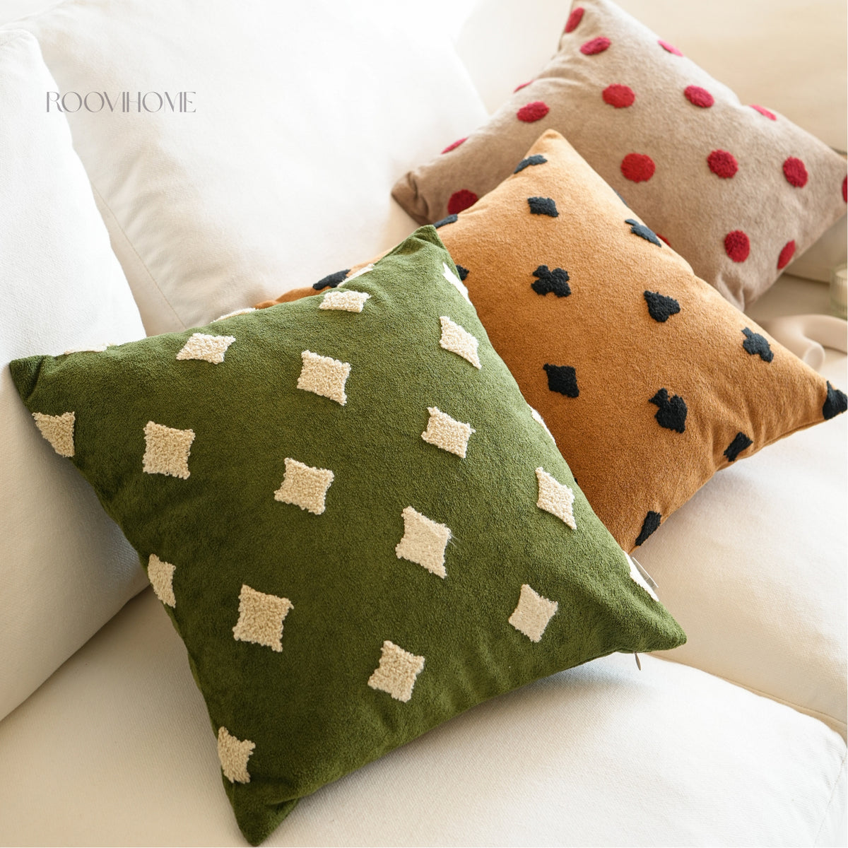 Embroidered Playful Motif Cushion