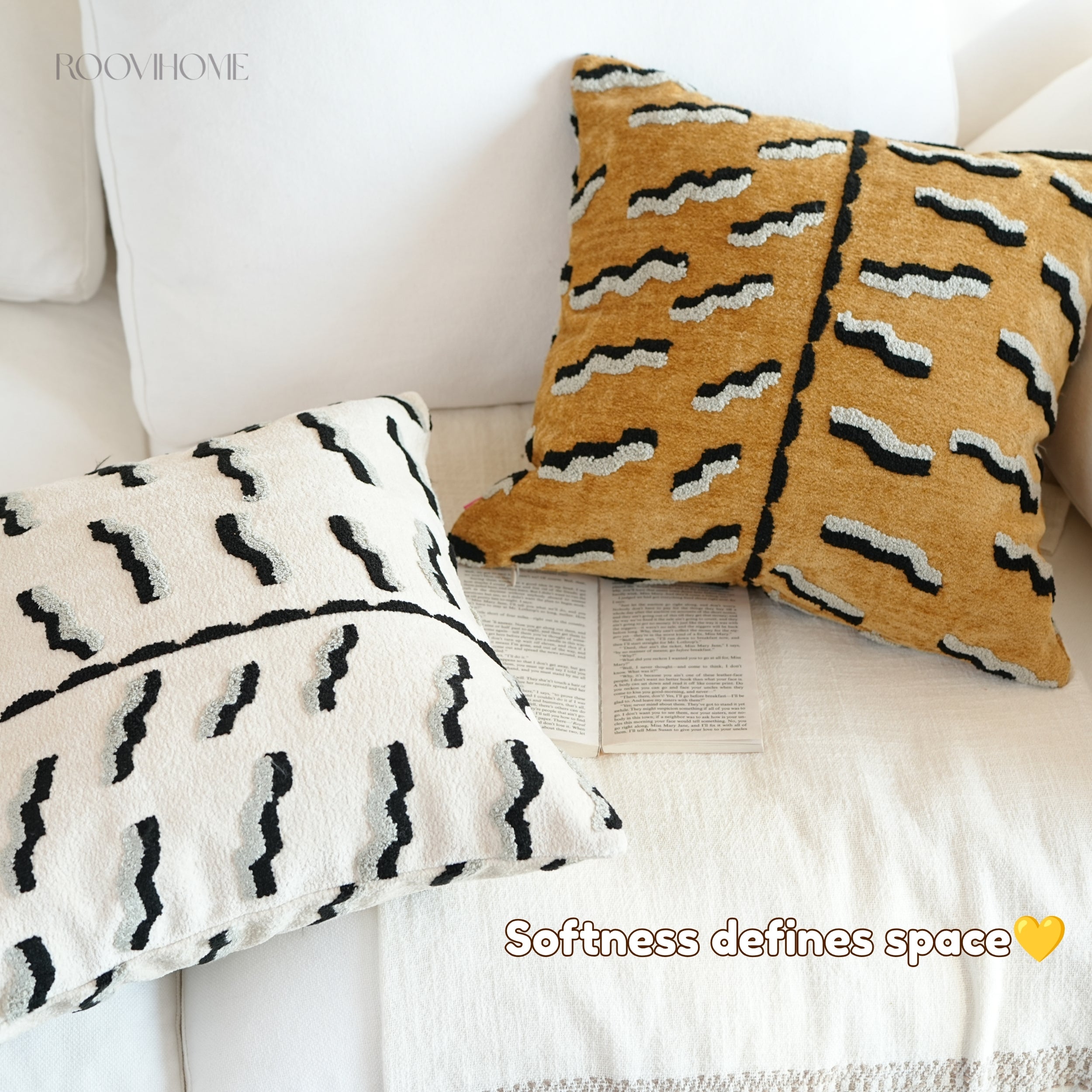 Soft Territory Playful Tiger 3D Embroidered Cushions