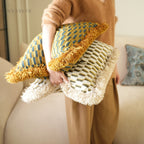Retro Geometric & Floral Jacquard Cushions Combo
