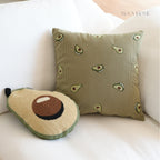 Embroidered Fruit Corduroy Cushion