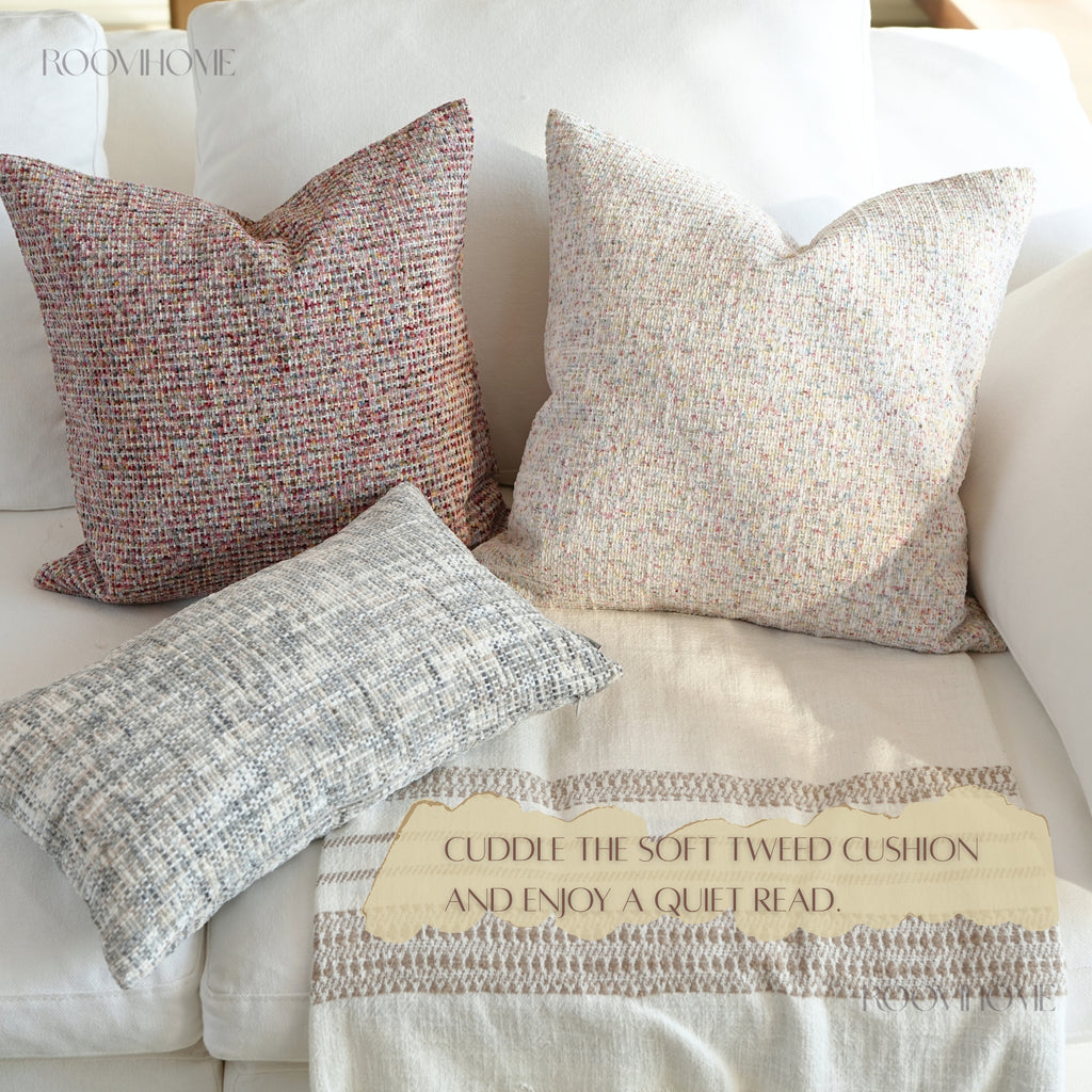 Soft Tweed Multicolor Woven Cushions