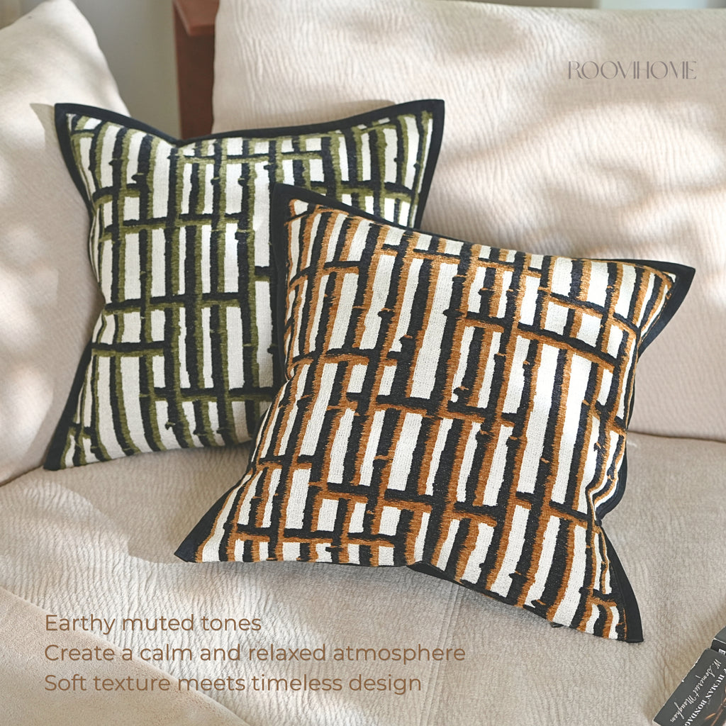 Mid-century Modern Geometric Stripes Decorative Cushions