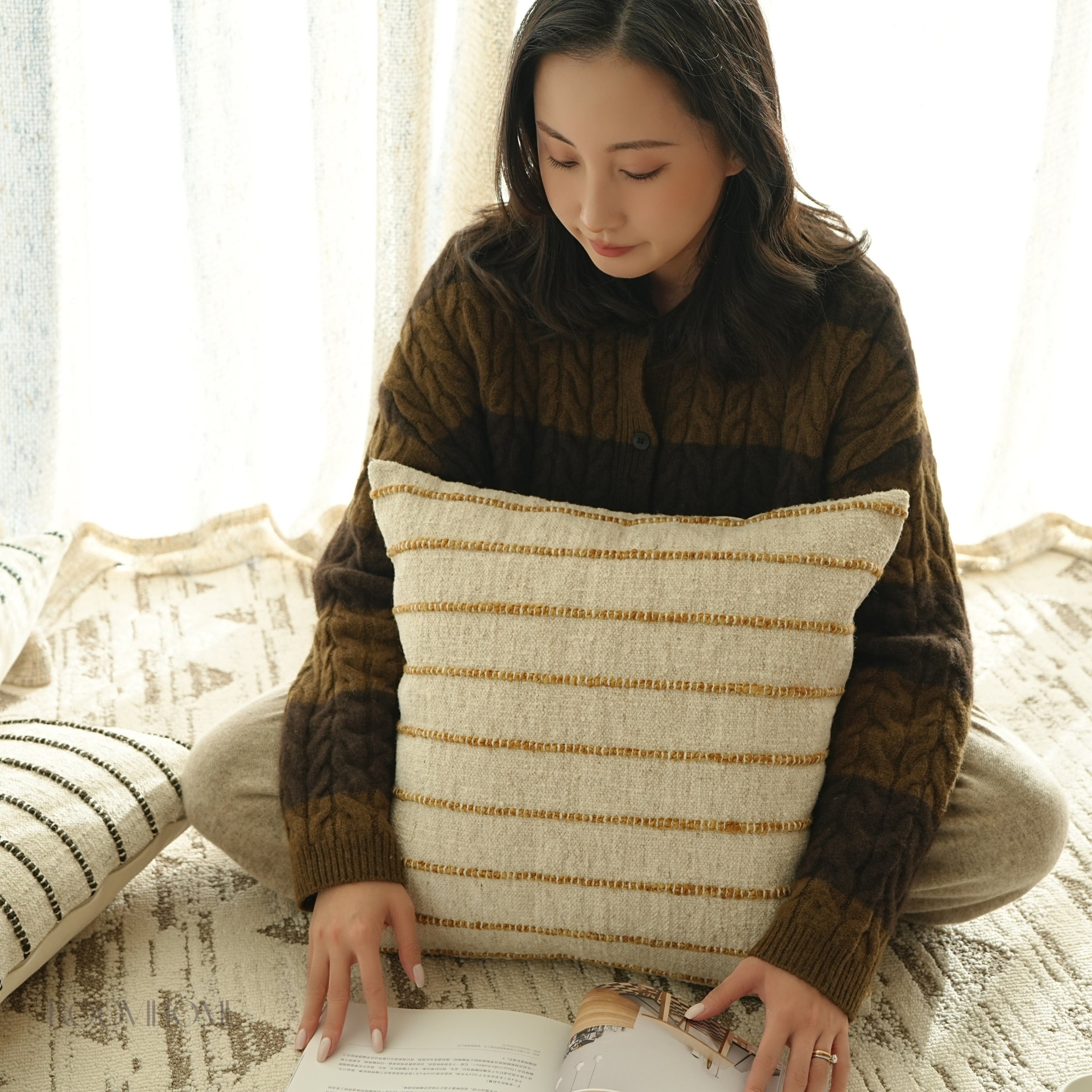 Raw Stripes Cotton-Linen Blend Cushions