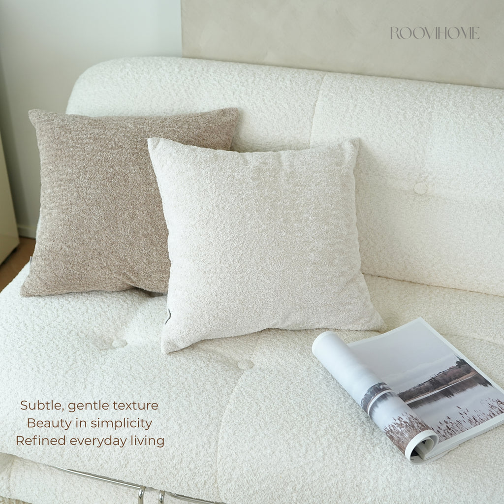 Solid Earthy Tone Teddy Bouclé Decorative Cushions