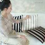 Chenille Striped Throw Pillow / Cushion Cover • Retro Modern Style • Sofa Cushion for Living Room • Home Decor | RooviHome Retro Line Collection