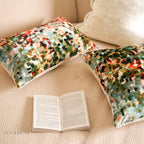 Aurora Abstract Print Velvet Cushion