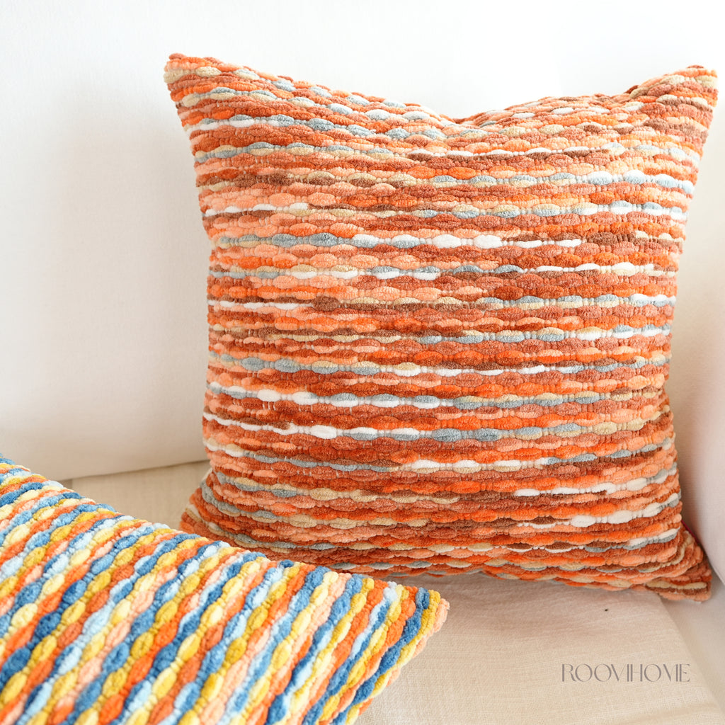 Chic Bazaar Colorful Bouclé Cushions with Tassels