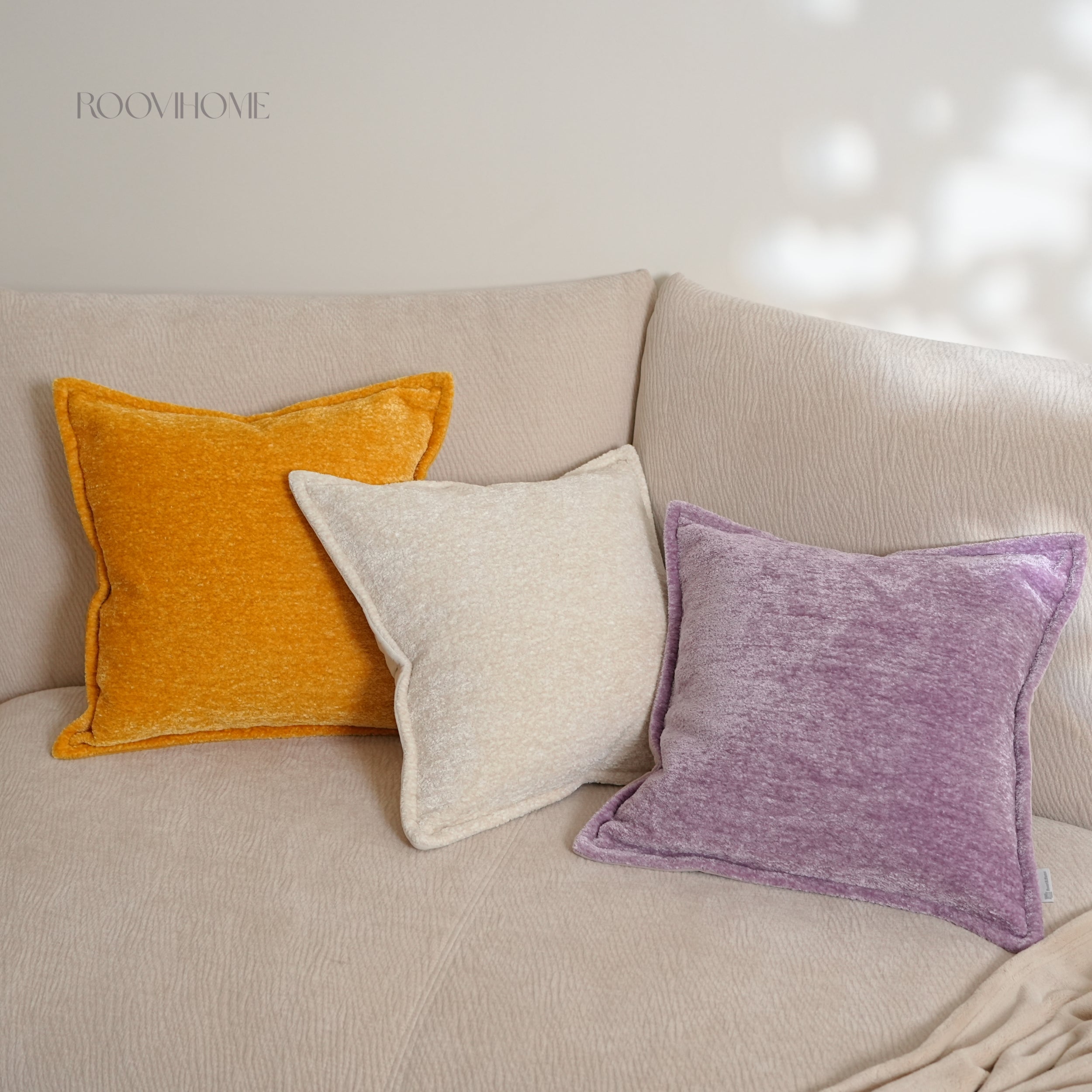Mellow Touch Chenille Solid Textured Cushions