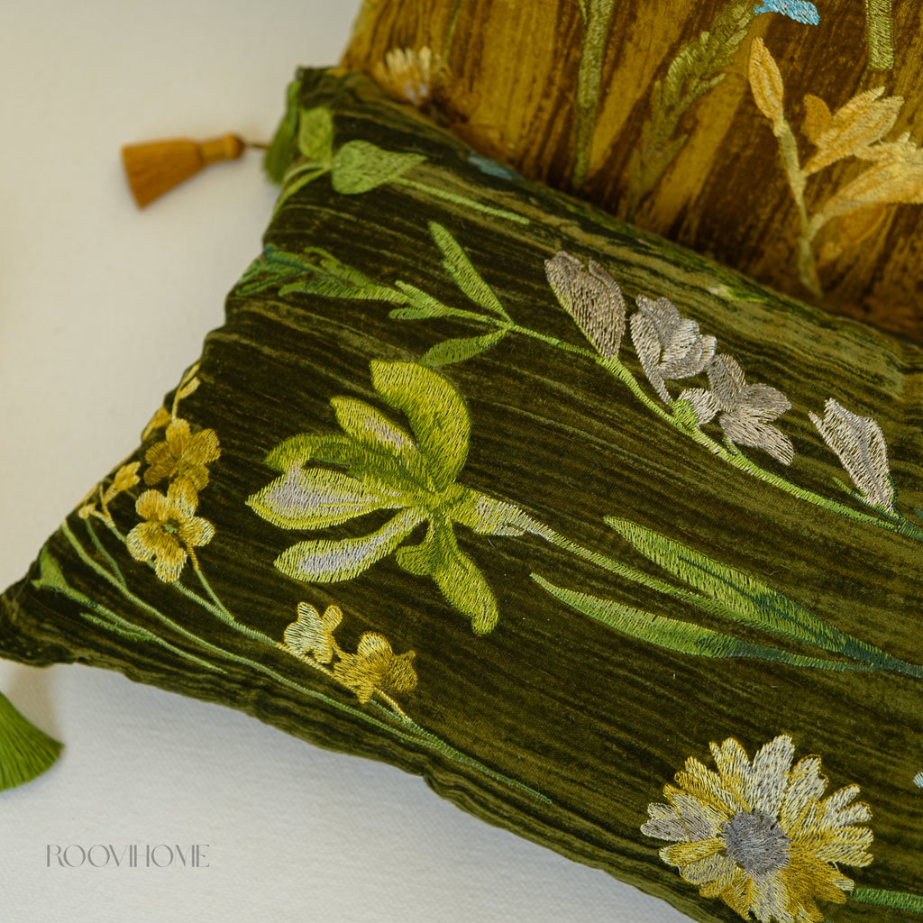 Velvet Garden Floral Cushion