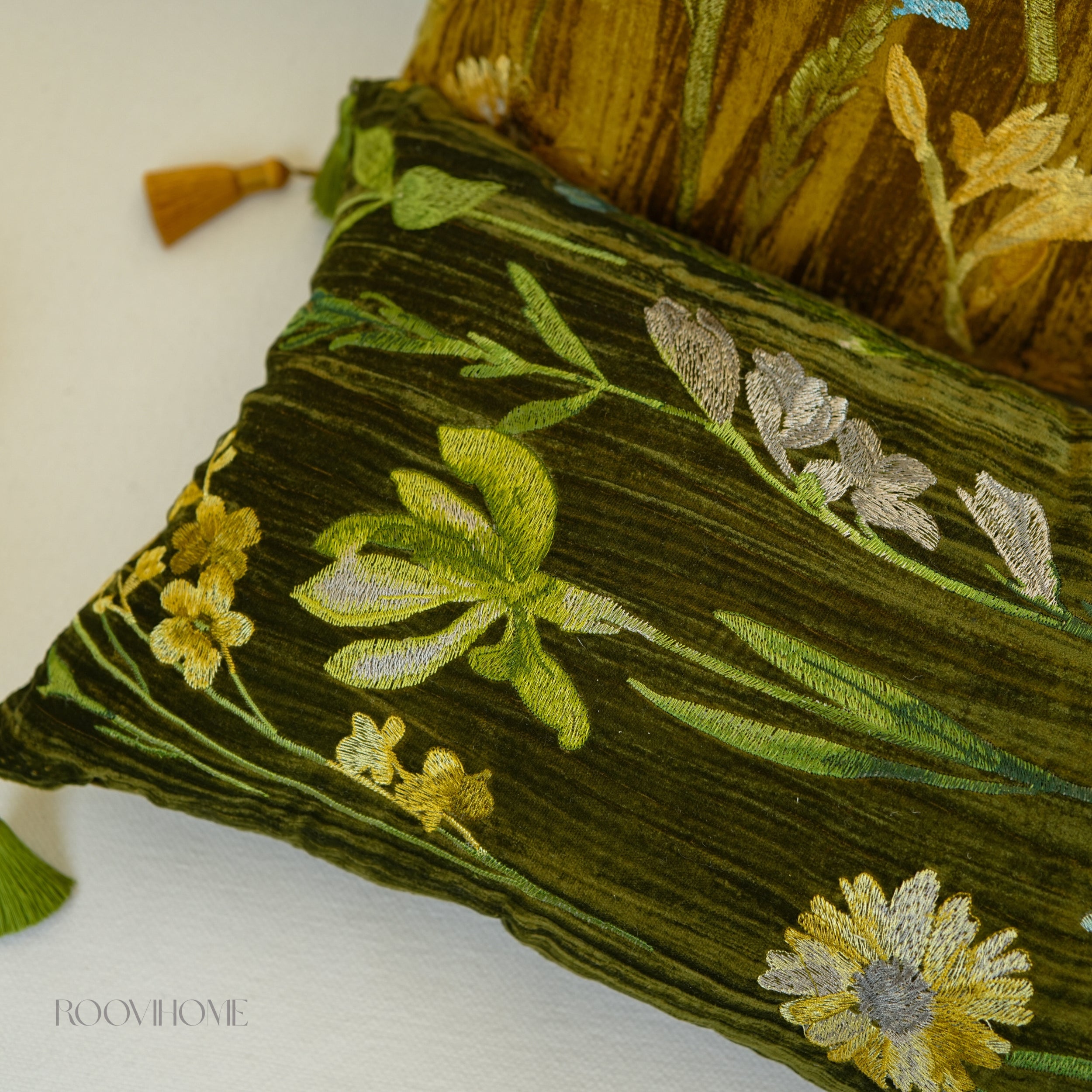 Velvet Garden Floral Cushion