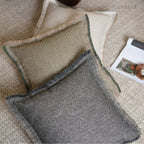 Hand-Fringed Herringbone Woven Decorative Cushions