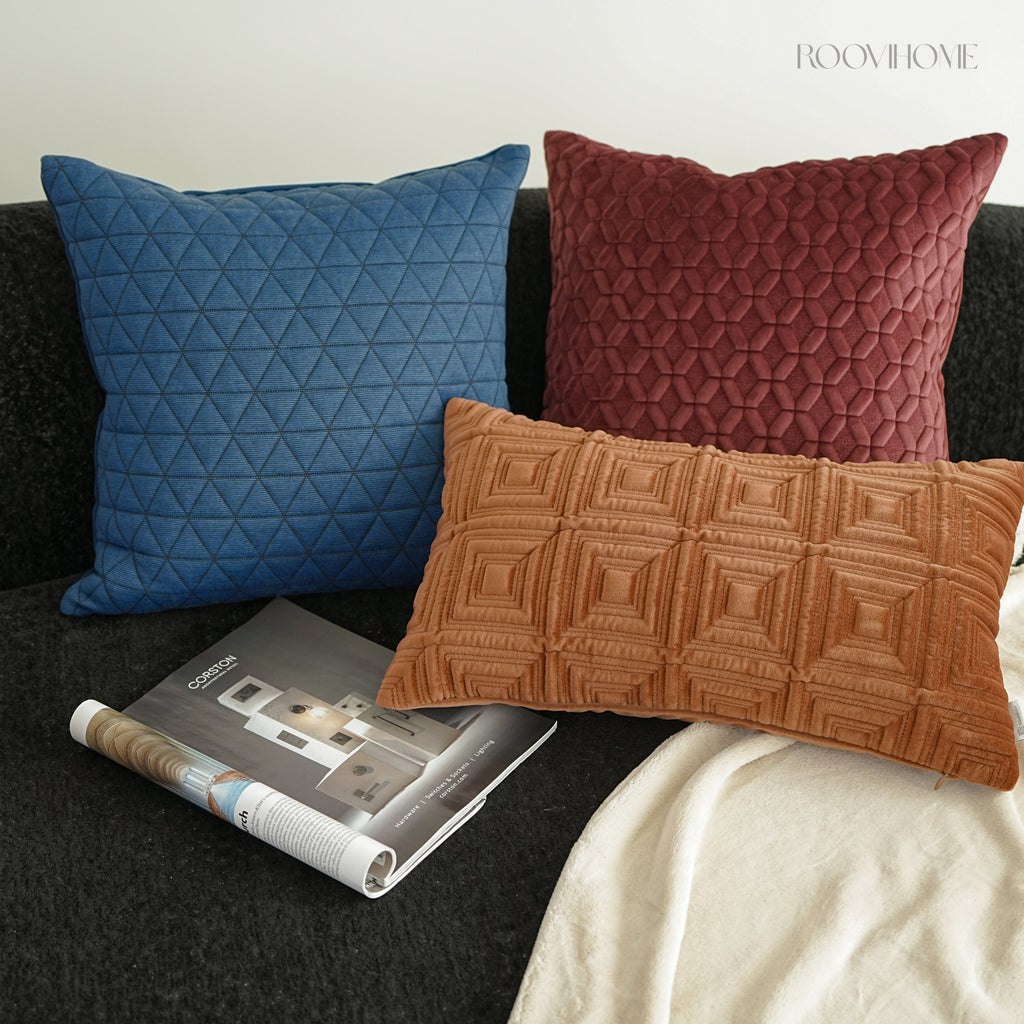 Structured Quilting Velvet Cushion Set