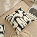 Monochrome Abstract Geometric Cushion
