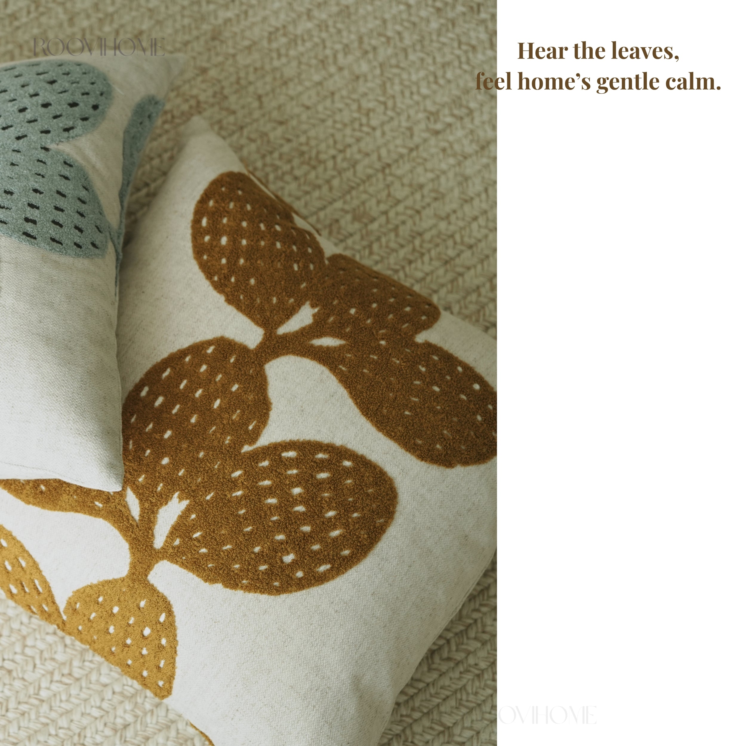 Cactus Embroidery Retro Botanical Throw Pillow