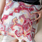 Crimson Tale Velvet Mix Artistic Pattern Cushions Set