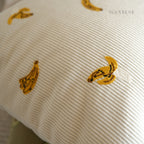 Embroidered Fruit Corduroy Cushion