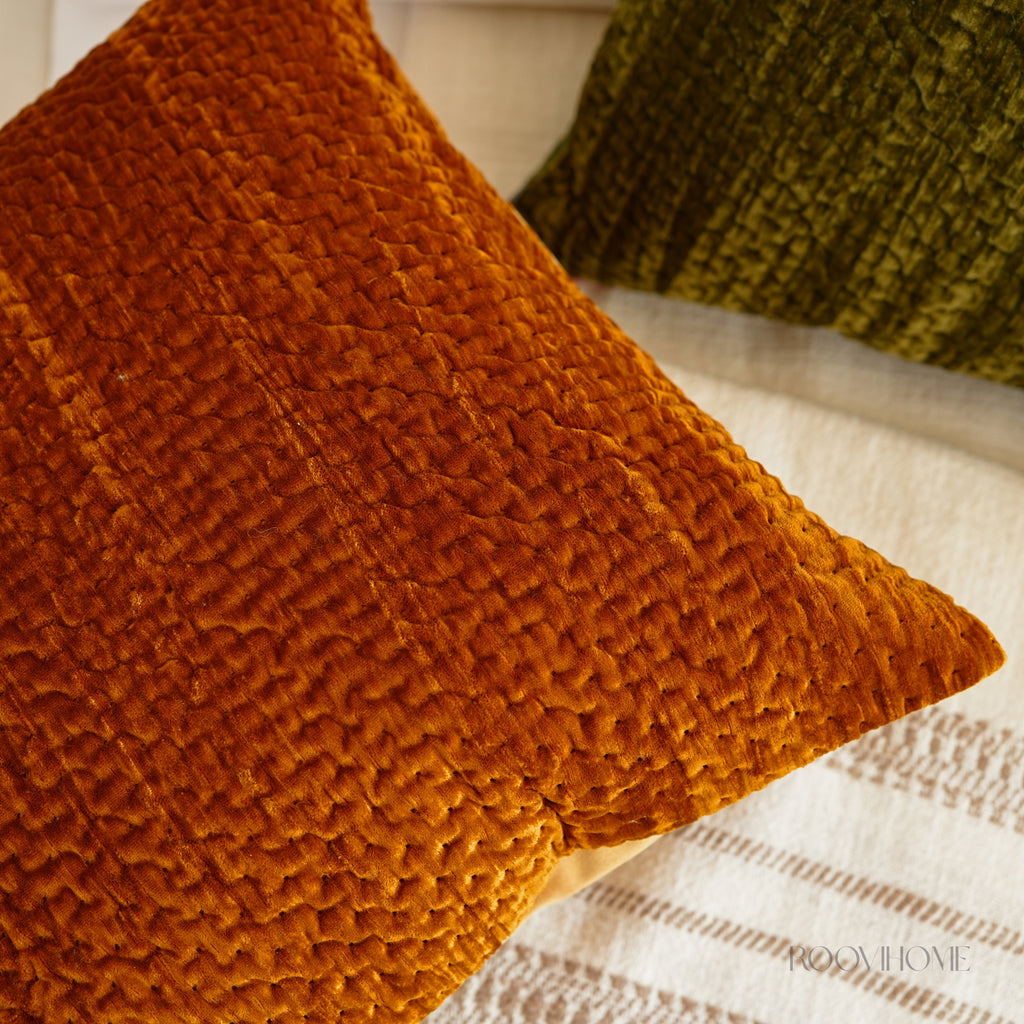 Velvet Aura Quilted Cushions