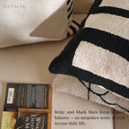 Geometric Tufted Embroidered Throw Pillow / Cushion Cover • Modern Earth Tones • Living Room Sofa Cushion • Home Decor| RooviHome Twilight Soft Shadows Series