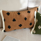 Polka Dot & Diamond & Club Embroidered Decorative Lumbar Cushions