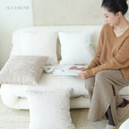 Solid Earthy Tone Teddy Bouclé Decorative Cushions