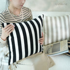 Chenille Striped Throw Pillow / Cushion Cover • Retro Modern Style • Sofa Cushion for Living Room • Home Decor | RooviHome Retro Line Collection