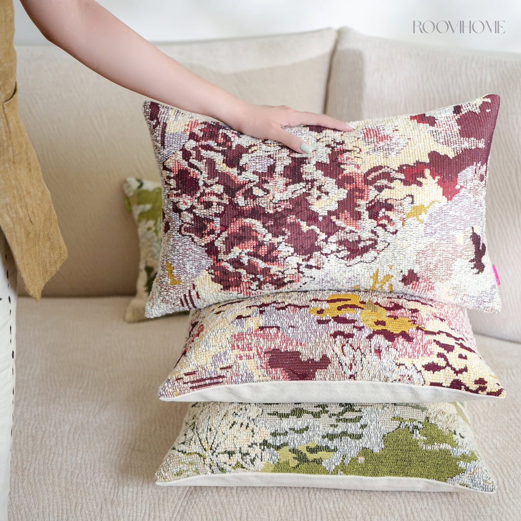 Art-Inspired Abstract Landscape Cotton-Linen Blend Cushions