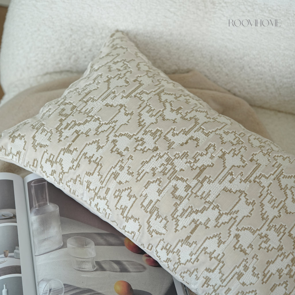 Muted Houndstooth Textured Velvet Cushions