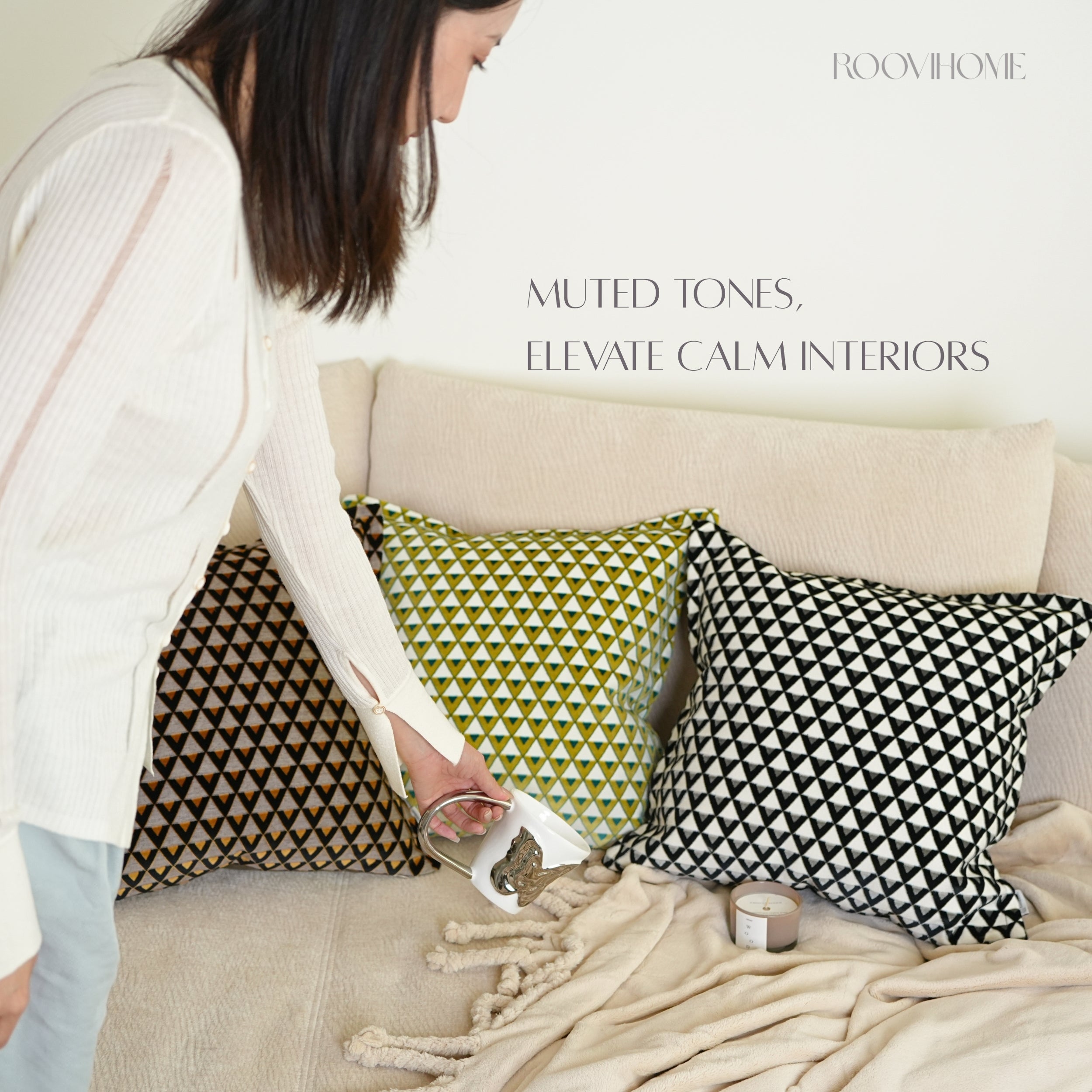 Geometry Rhythm Velvet Decorative Cushions