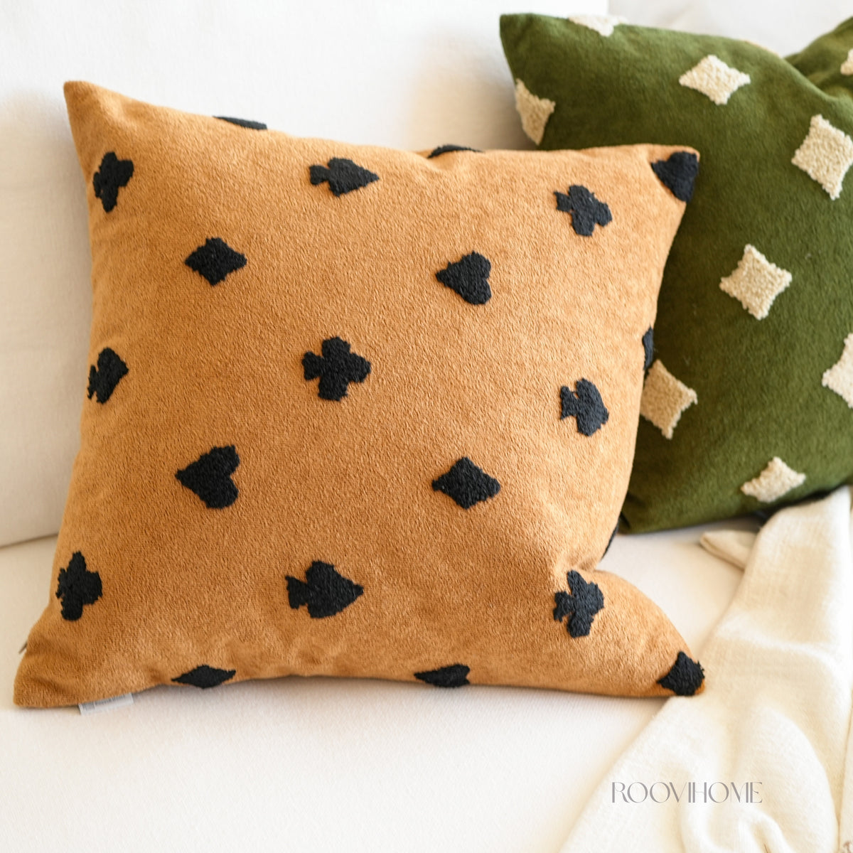 Embroidered Playful Motif Cushion