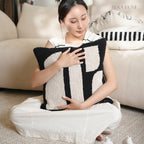 Geometric Tufted Embroidered Throw Pillow / Cushion Cover • Modern Earth Tones • Living Room Sofa Cushion • Home Decor| RooviHome Twilight Soft Shadows Series