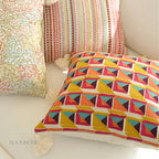 Boho Chic Embroidered Multicolor Geometric Cushions