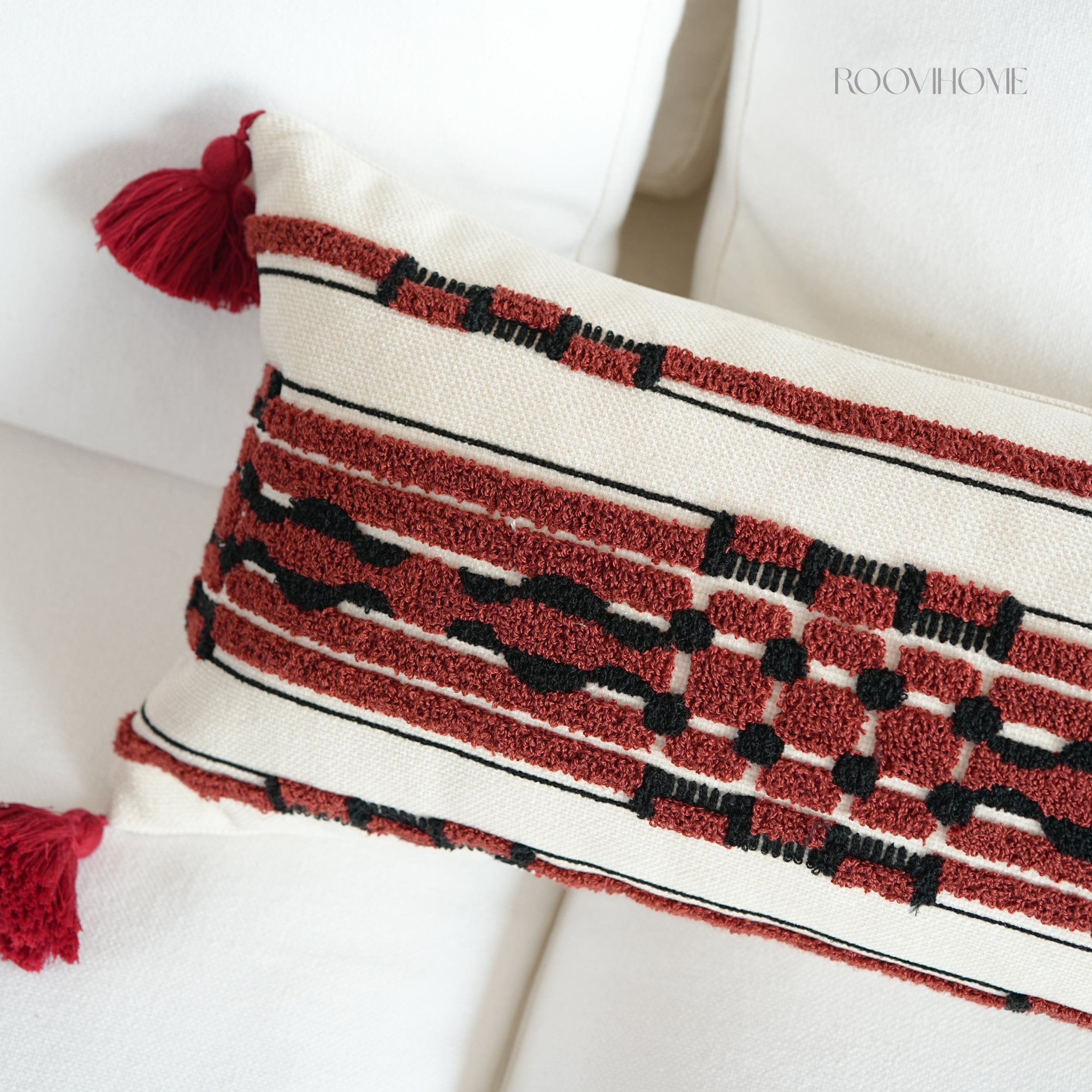Tribe Echo Retro Embroidered Bolster Cushions
