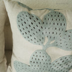 Cactus Embroidery Retro Botanical Throw Pillow