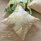 Teal Tones Art-Inspired Linen Cushions