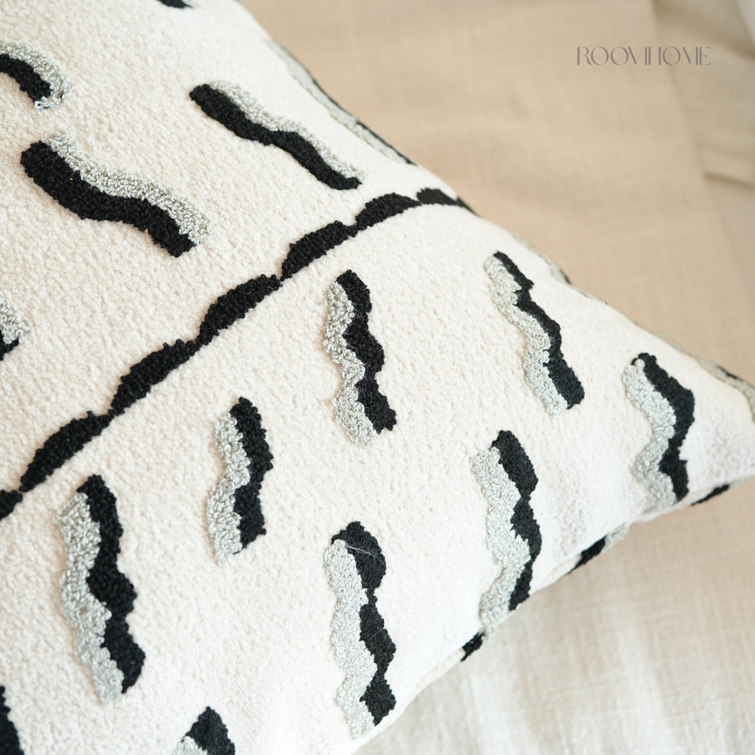 Soft Territory Playful Tiger 3D Embroidered Cushions