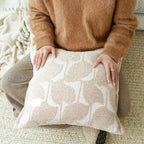Soft Leaf Muted-Tone Jacquard Cushions