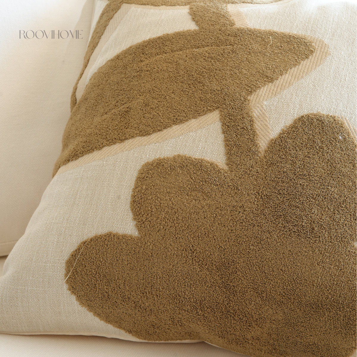 Linen-Textured Botanical Cushion 50x50cm