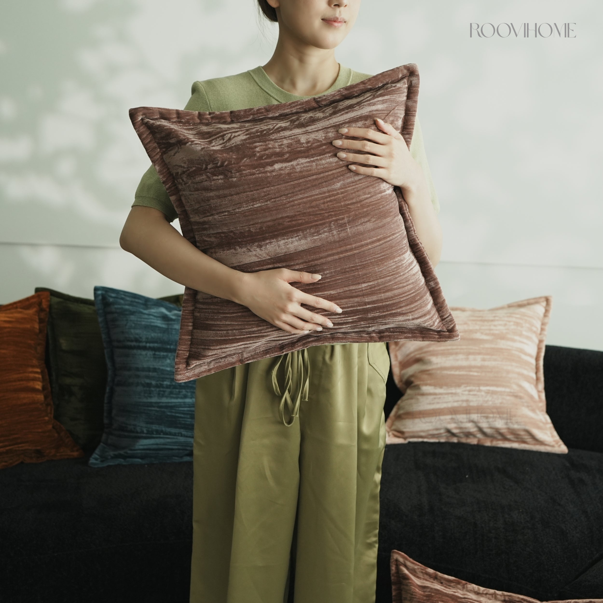 Vintage Tone Lustre Velvet Textured Cushions