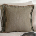 Hand-Fringed Herringbone Woven Decorative Cushions