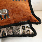 Soft Wildness Tiger & Elephant Cushions with Fringes