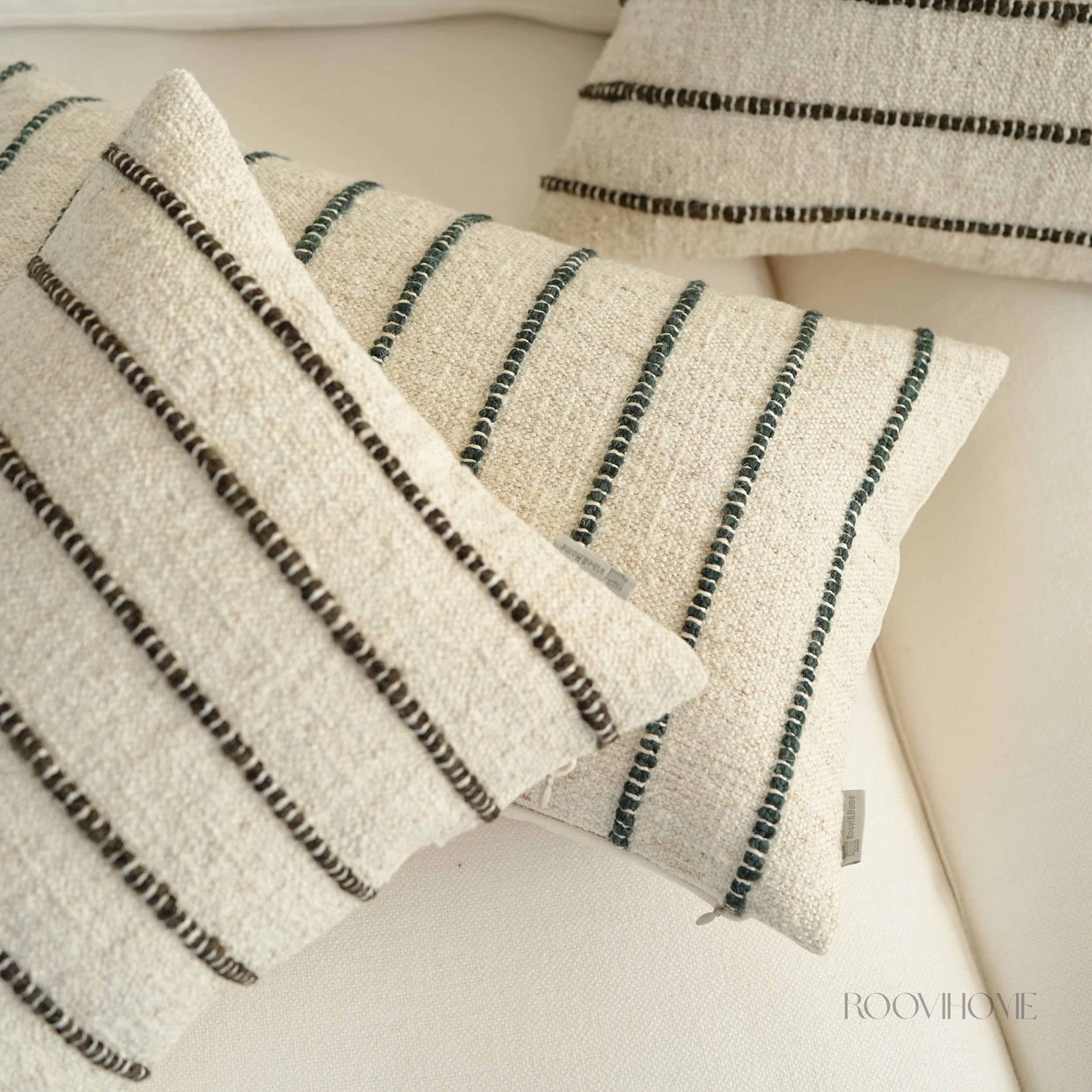 Raw Stripes Cotton-Linen Blend Cushions