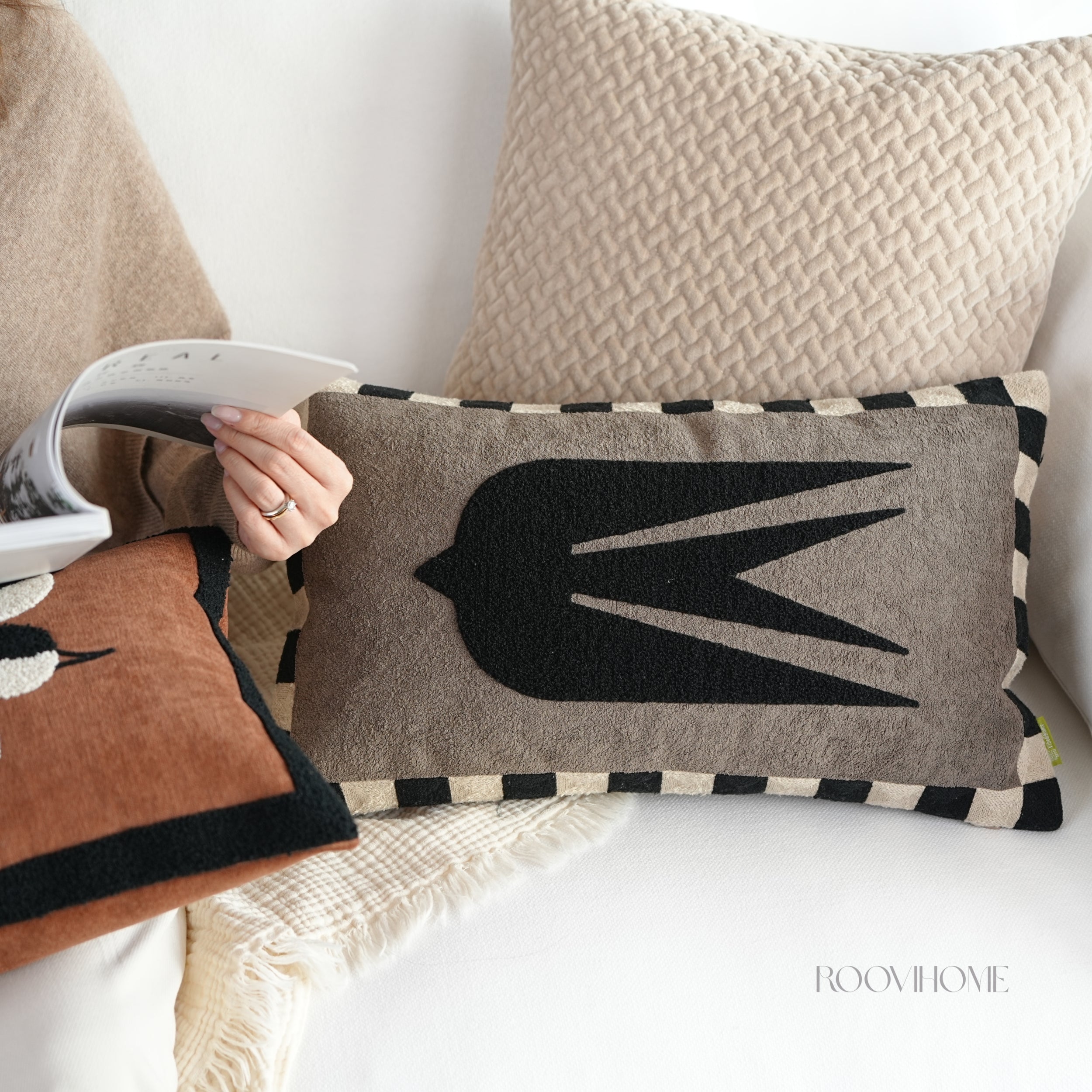 Modern Tale Embroidered Cushion