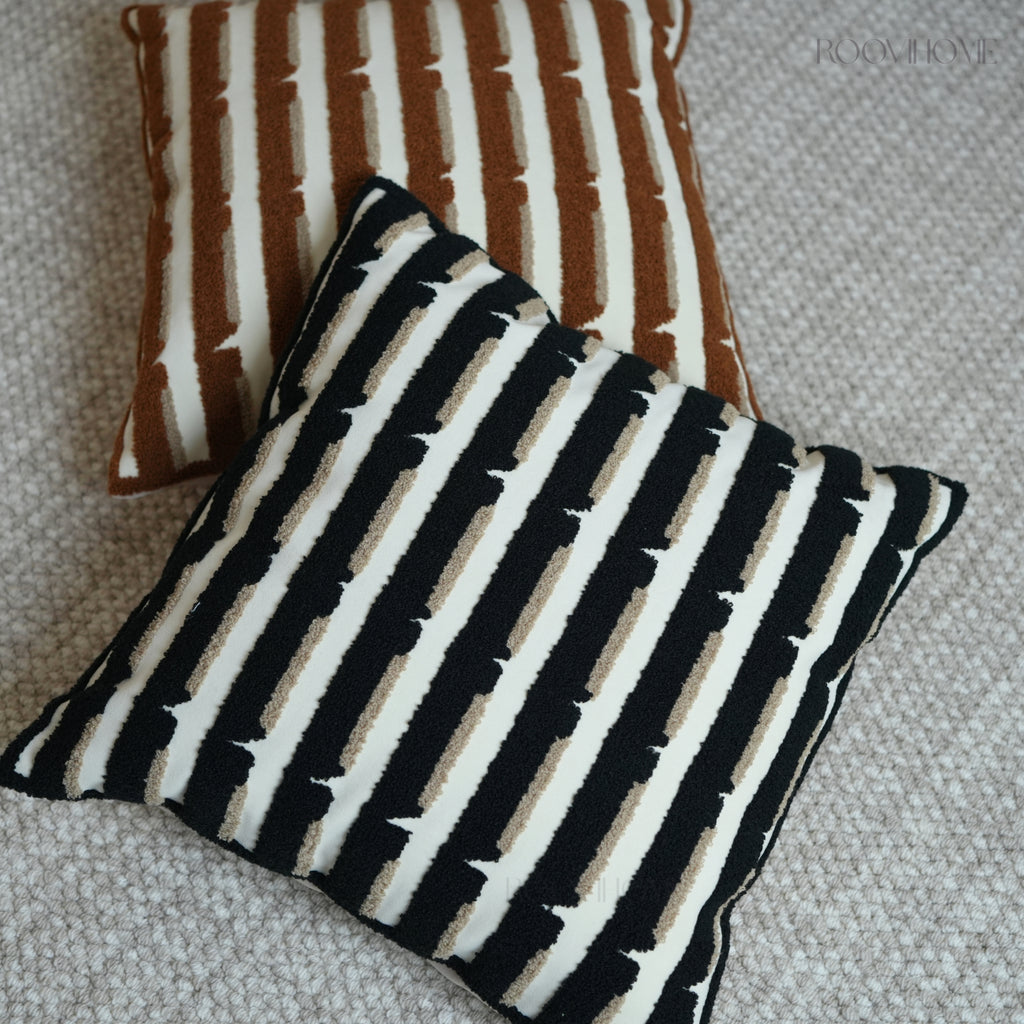 Modern Retro Raised Stripe Embroidered Cushions
