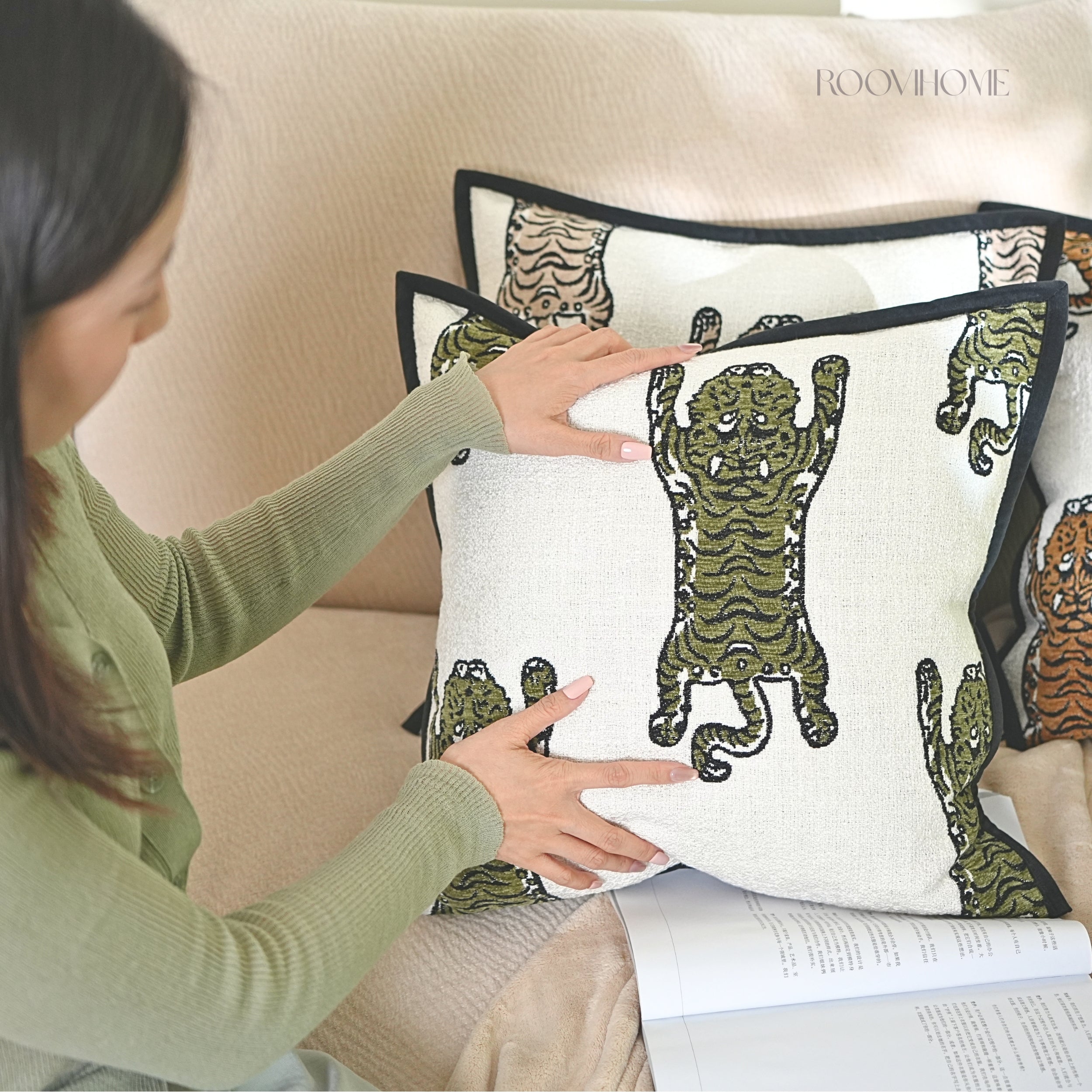 Wandering Tiger Woven Cushion