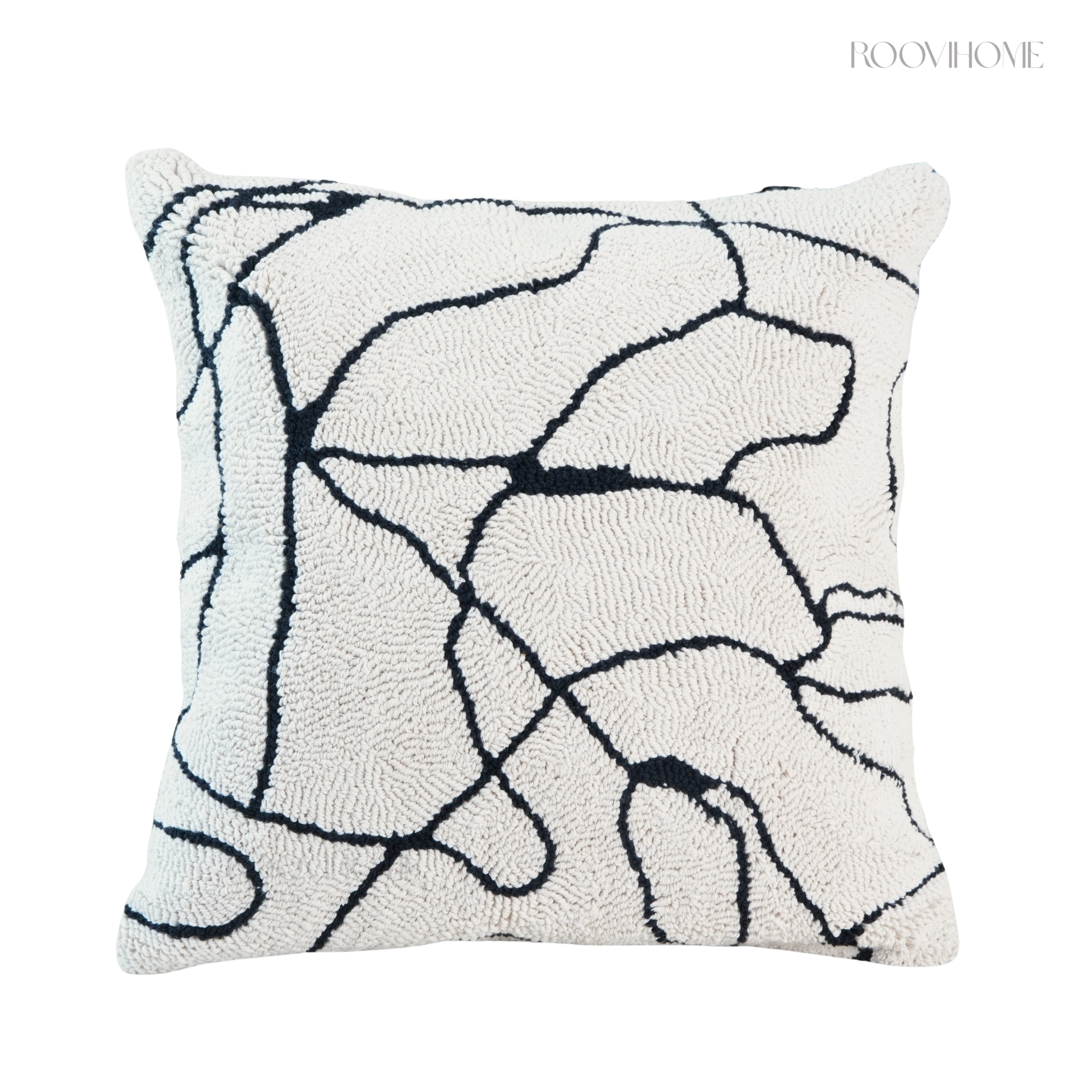 Geometric Tufted Embroidered Throw Pillow / Cushion Cover • Modern Earth Tones • Living Room Sofa Cushion • Home Decor| RooviHome Twilight Soft Shadows Series