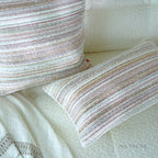 Cozy Pastel Embroidered Striped Cushions