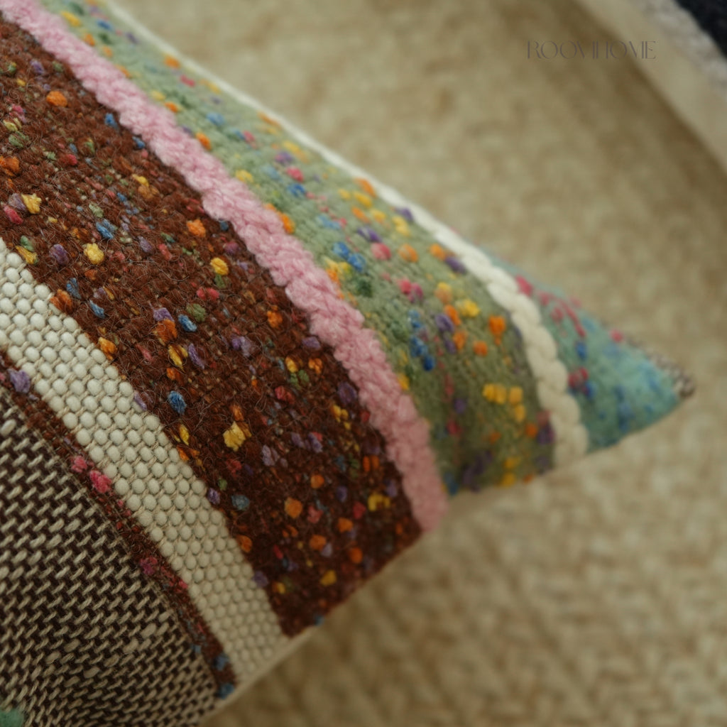 Stardust Series • Speckled Striped Cotton Linen Blend Lumbar Pillows